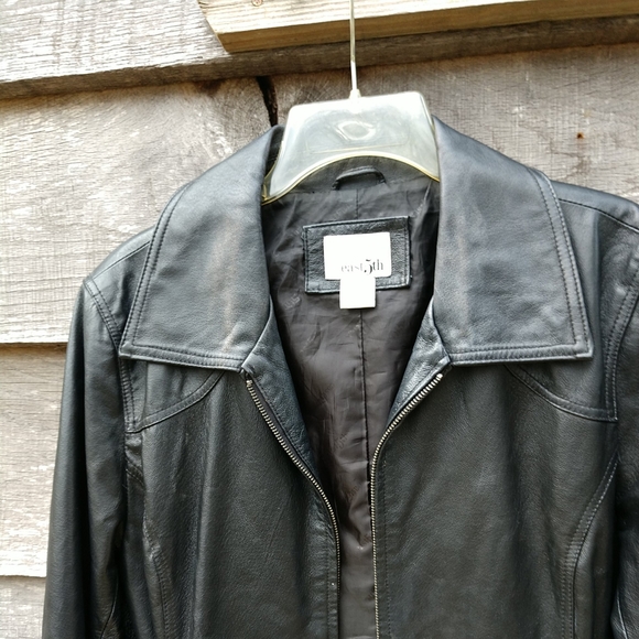 🌹Host Pick🌹Genuine Leather East 5th Womens Black Full Zip Jacket Coat L - Picture 3 of 12